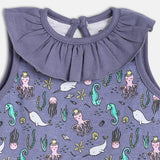 Girls Gray Casual Regular Fit Printed Top