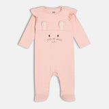 Girls Pink Casual Regular Fit Printed Sleep Suit