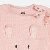 Girls Pink Casual Regular Fit Printed Sleep Suit