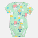 Boys Multicolor Casual Regular Fit Printed Half Sleeves Onesie - Set of 3