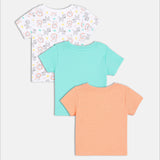 Boys Multicolor Casual Regular Fit Printed Half Sleeves Tshirt - Set of 3