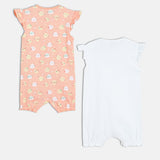 Girls Multicolor Casual Regular Fit Printed Sleeveless Rompers - Set of 2