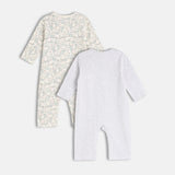 Girls Multicolor Casual Regular Fit Printed Full Sleeves Rompers - Set of 2