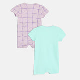 Girls Multicolor Casual Regular Fit Printed Half Sleeves Rompers - Set of 2