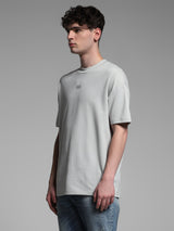 Men's Grey Casual Oversized Fit Solid Half Sleeves Tshirt