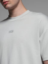 Men's Grey Casual Oversized Fit Solid Half Sleeves Tshirt