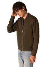 Men's Green Casual Regular Fit Solid Full Sleeves Jacket