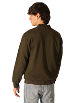 Men's Green Casual Regular Fit Solid Full Sleeves Jacket
