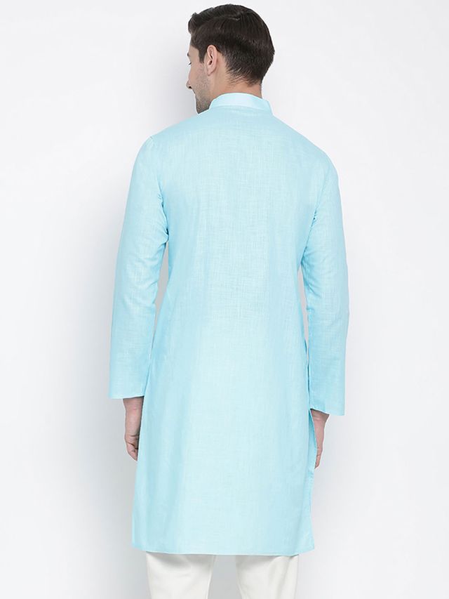 Men's Blue Traditional Ethnic Full Sleeves Kurta