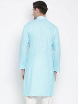 Men's Blue Traditional Ethnic Full Sleeves Kurta