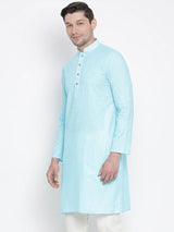 Men's Blue Traditional Ethnic Full Sleeves Kurta