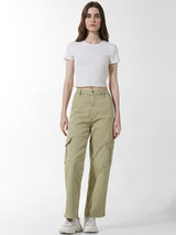 Women's White Knitted Casual Solid Cropped Half Sleeves Tshirt