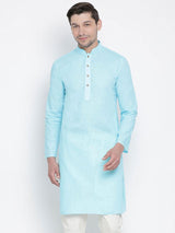 Men's Blue Traditional Ethnic Full Sleeves Kurta