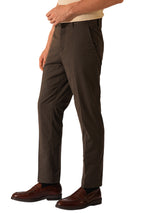 Men's Brown Formal Slim Fit Solid Mid Trouser