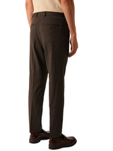 Men's Brown Formal Slim Fit Solid Mid Trouser