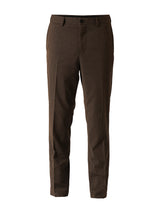 Men's Brown Formal Slim Fit Solid Mid Trouser