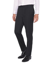 Men's Black Formal Slim Fit Solid Mid Trouser