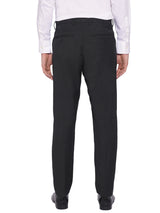 Men's Black Formal Slim Fit Solid Mid Trouser