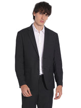 Men's Grey Formal Slim Fit Solid Full Sleeves Blazer