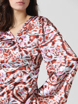 Women's White Woven Casual Printed Above Knee Full Sleeves Dress