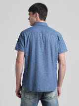 Men's Blue Casual Regular Fit Half Sleeves Shirt