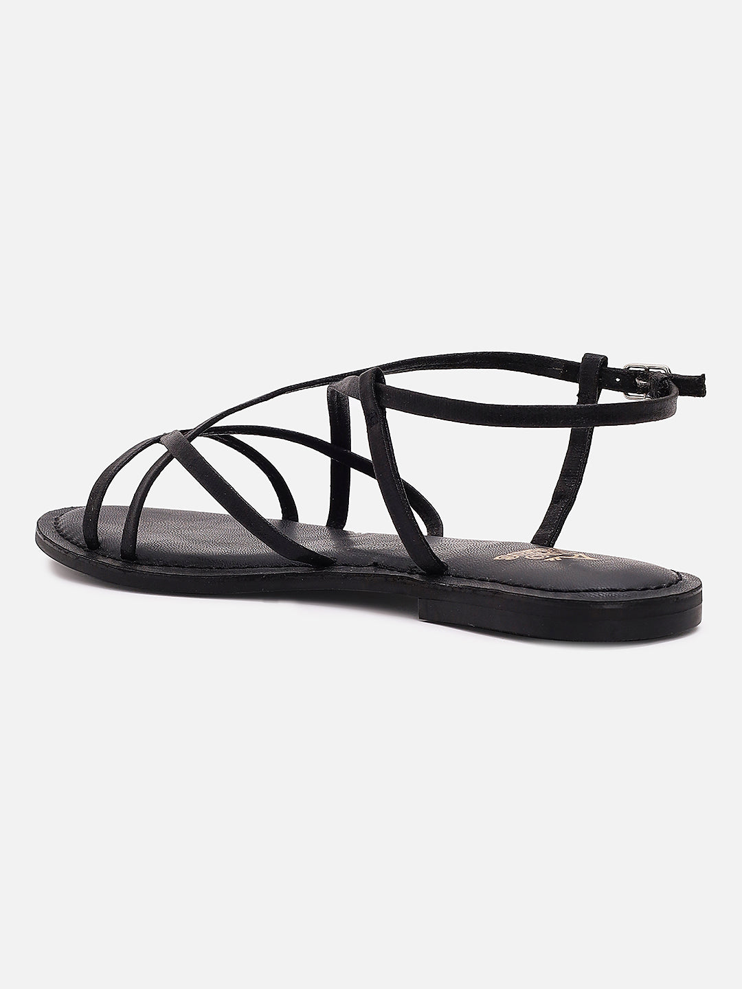 Women's Black Casual PU Ankle Strap