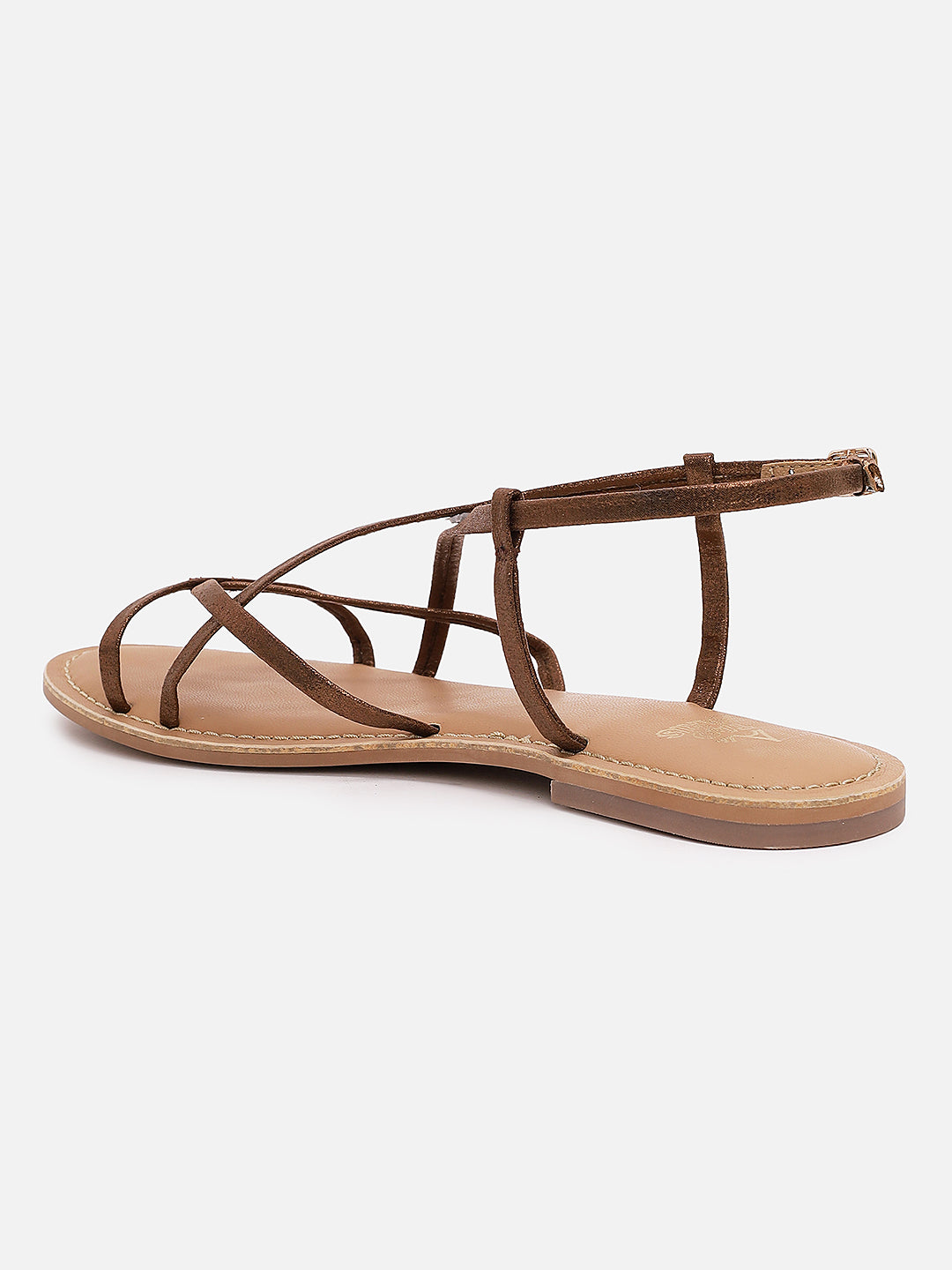 Women's Brown Casual PU Ankle Strap