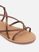 Women's Brown Casual PU Ankle Strap