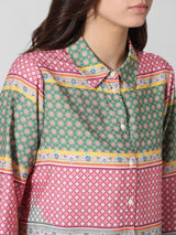 Women's Pink Woven Casual Printed Regular Fit Full Sleeves Shirt