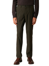 Men's Green Casual Regular Fit Solid Mid Trouser