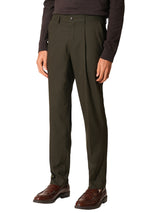 Men's Green Casual Regular Fit Solid Mid Trouser