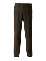 Men's Green Casual Regular Fit Solid Mid Trouser