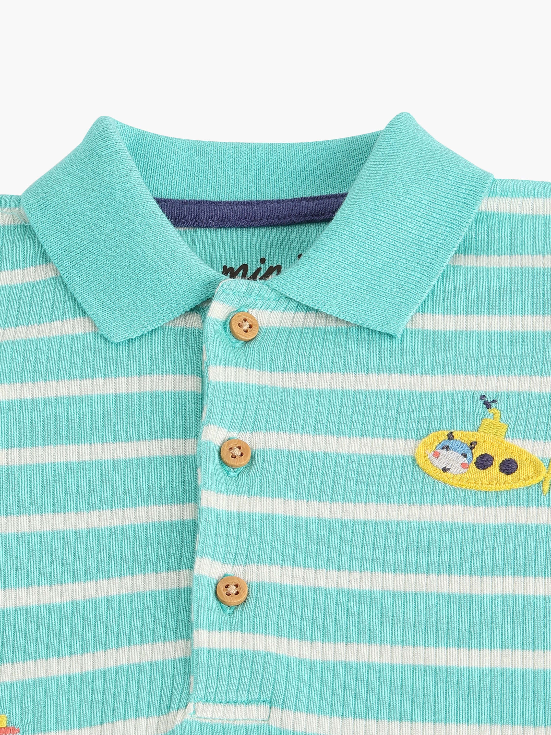 Boys Multicolor Cotton Half Sleeve Romper
