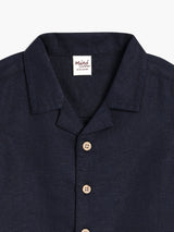 Boys Black Cotton Half Sleeve Shirt