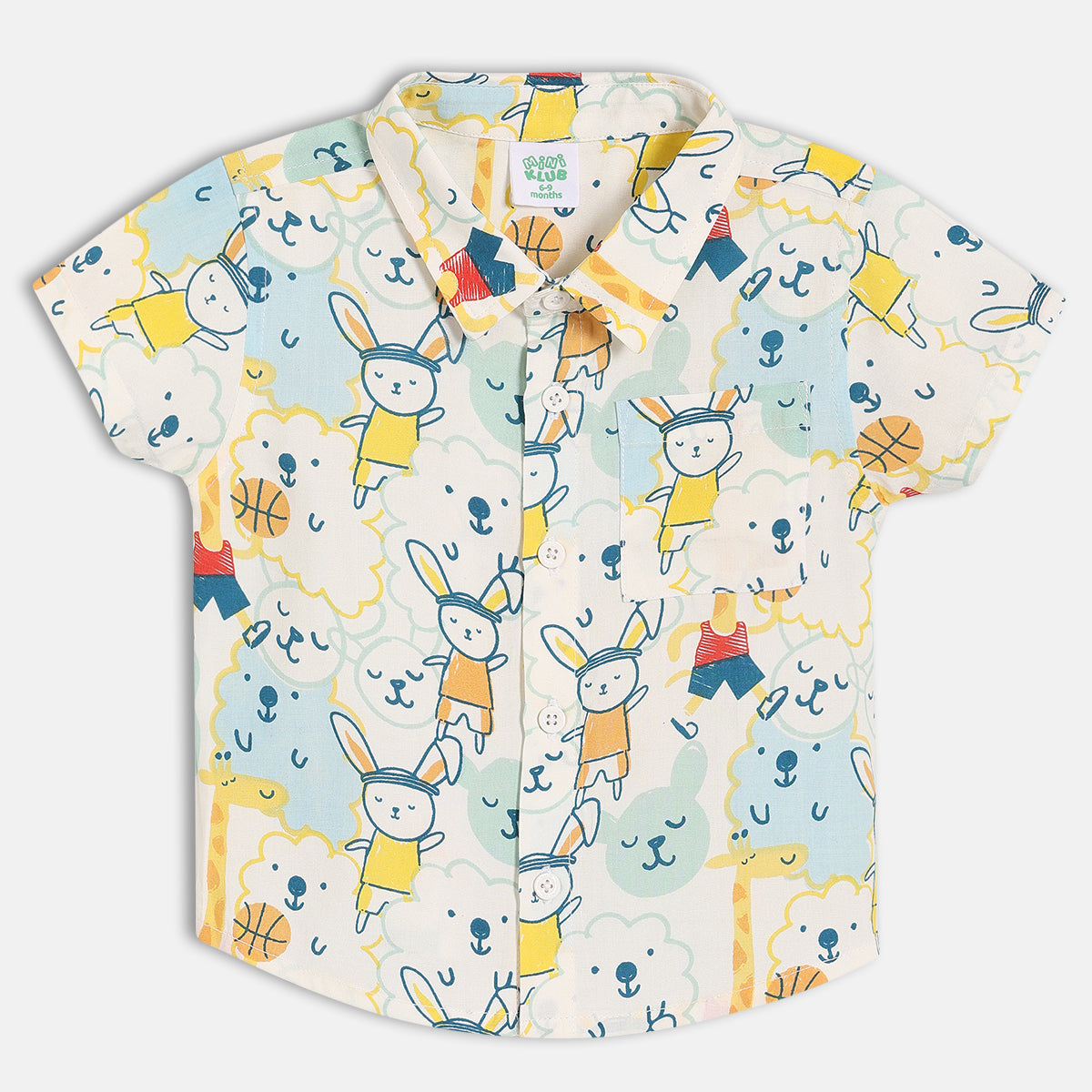 Boys Beige Casual Regular Fit Printed Shirt