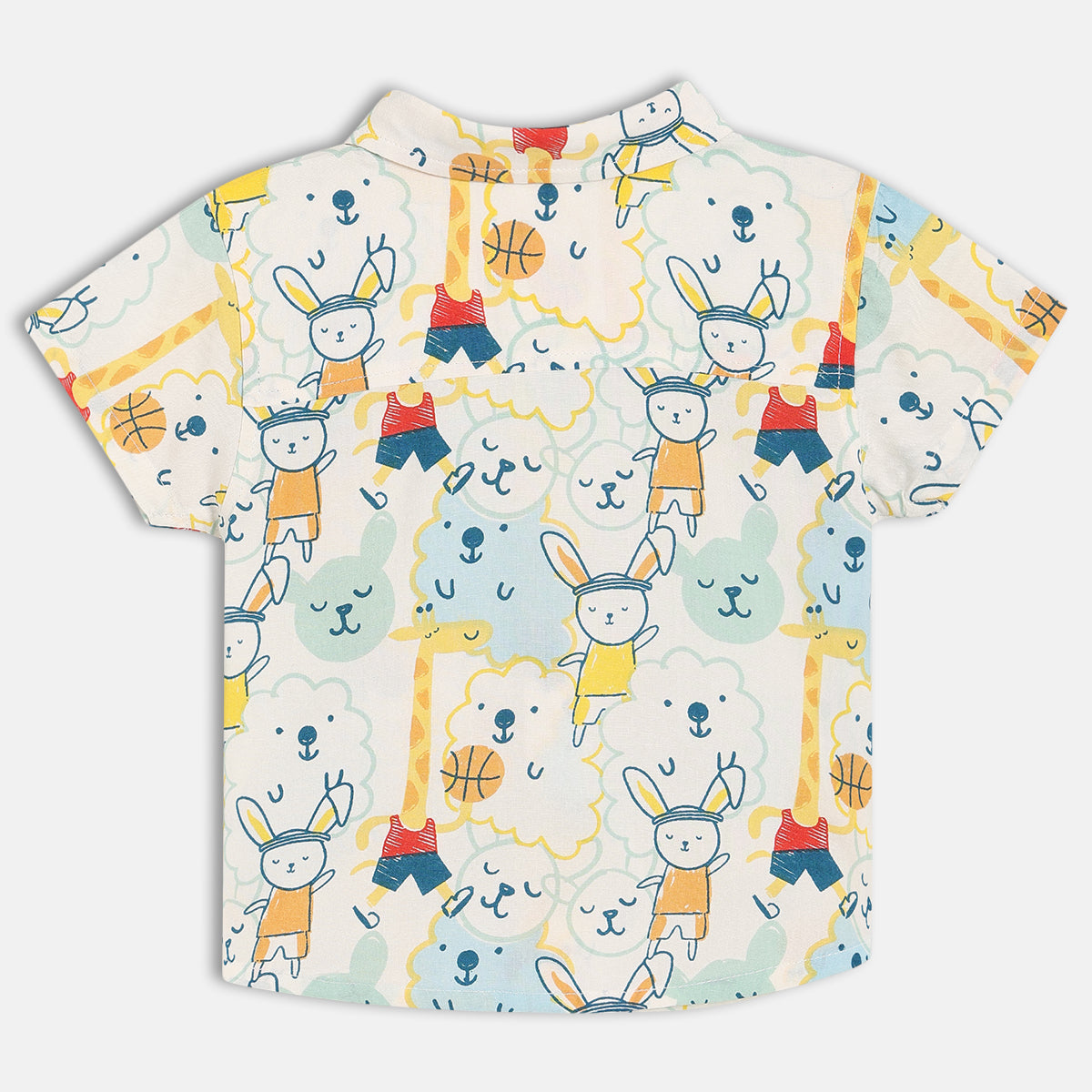 Boys Beige Casual Regular Fit Printed Shirt
