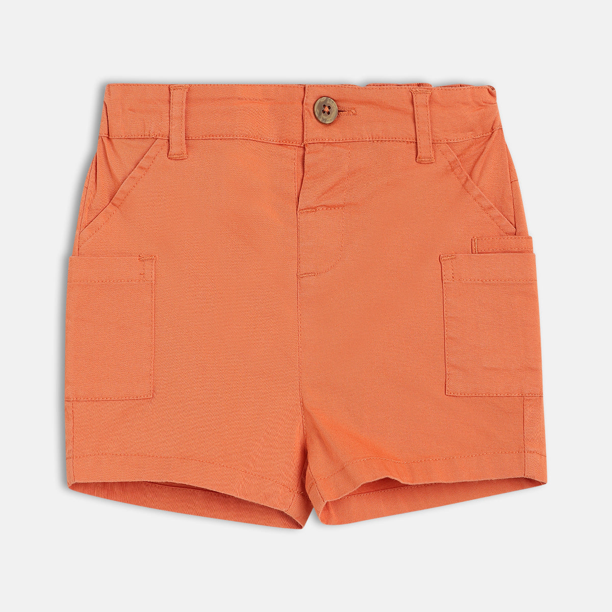 Boys Orange Casual Regular Fit Solid Shorts