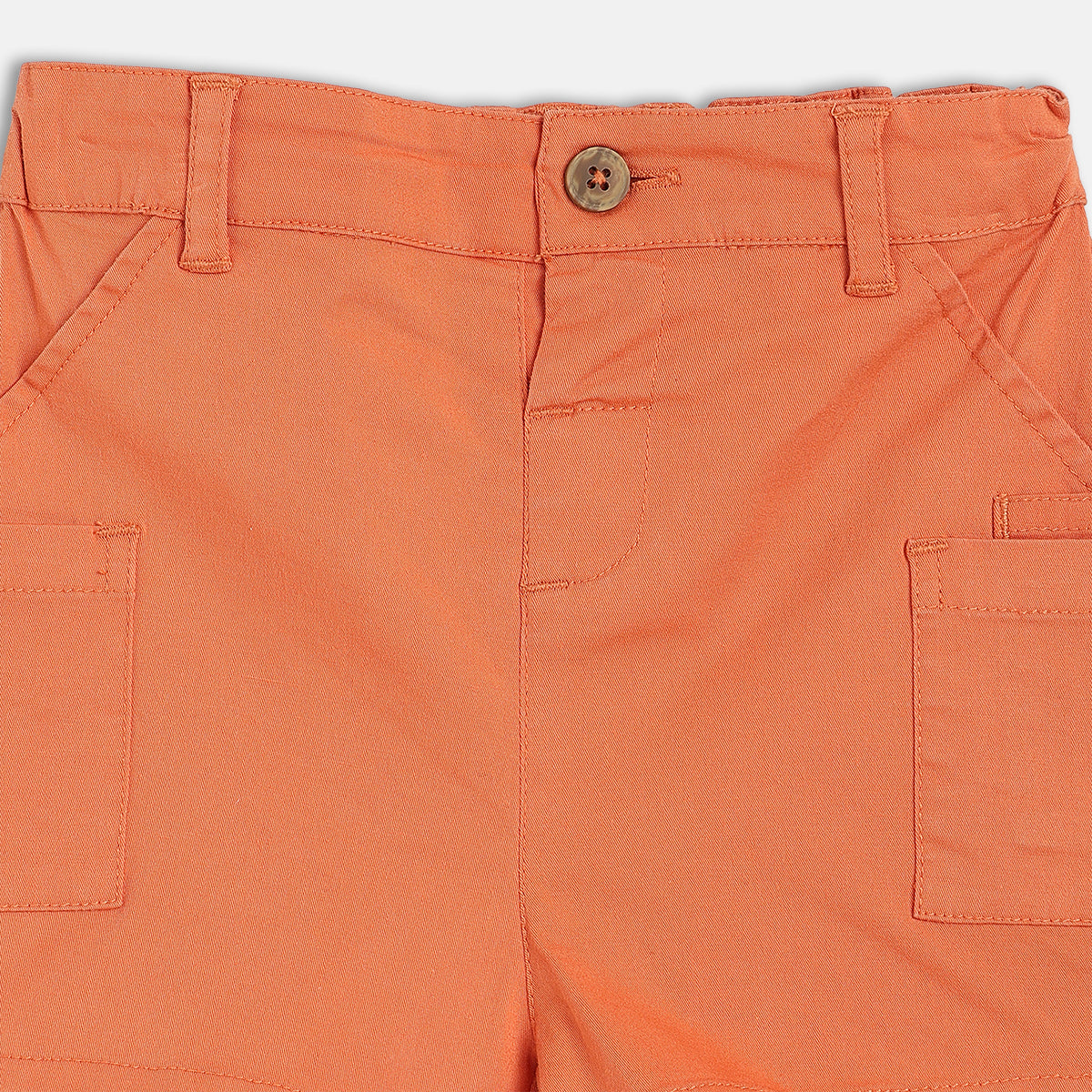 Boys Orange Casual Regular Fit Solid Shorts