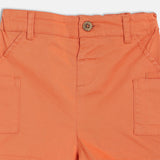 Boys Orange Casual Regular Fit Solid Shorts