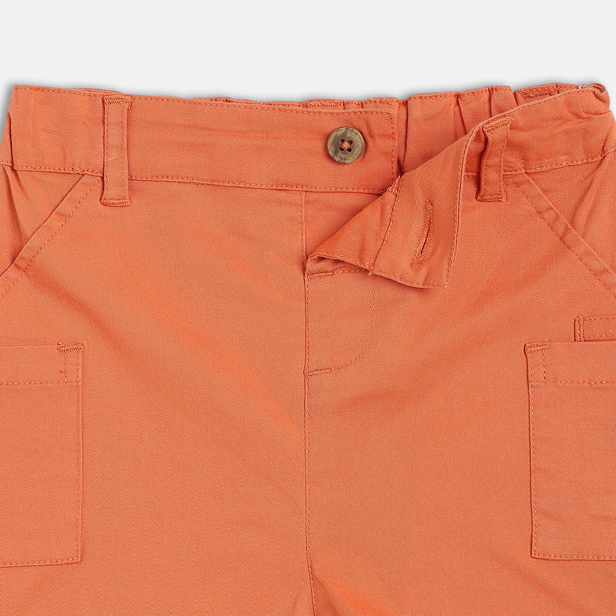 Boys Orange Casual Regular Fit Solid Shorts