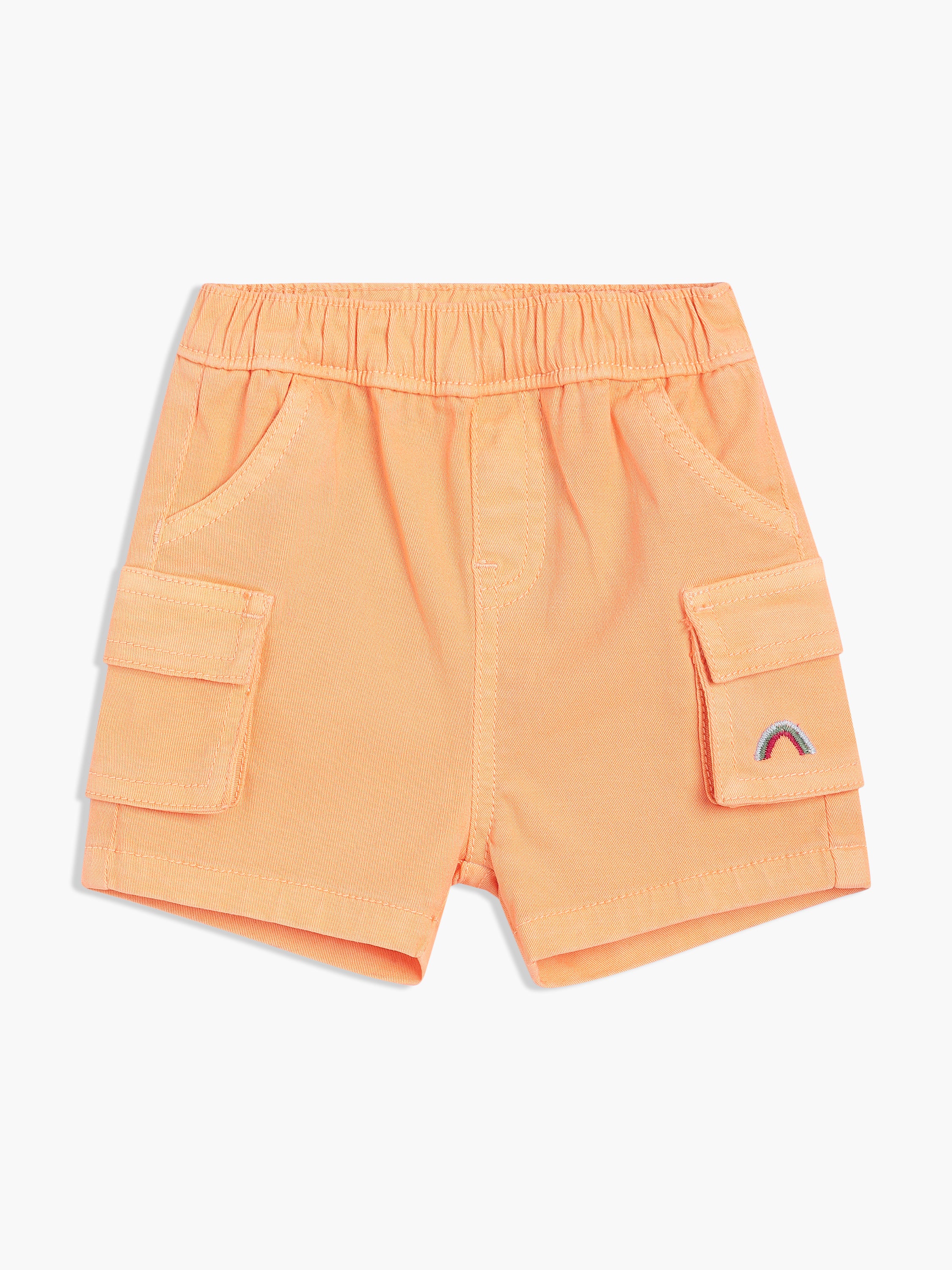 Boys Orange Cotton Shorts