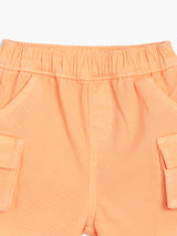 Boys Orange Cotton Shorts