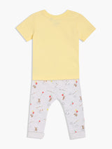 Boys Yellow & Grey Cotton Half Sleeve Top and Bottom
