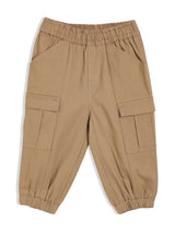 Boys Brown Cotton Woven Pant
