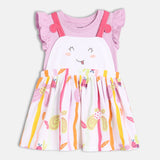 Girls Multicolor Casual Regular Fit Printed Sleeveless Dress