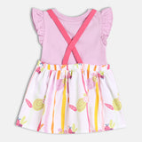 Girls Multicolor Casual Regular Fit Printed Sleeveless Dress