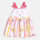Girls Multicolor Casual Regular Fit Printed Sleeveless Dress