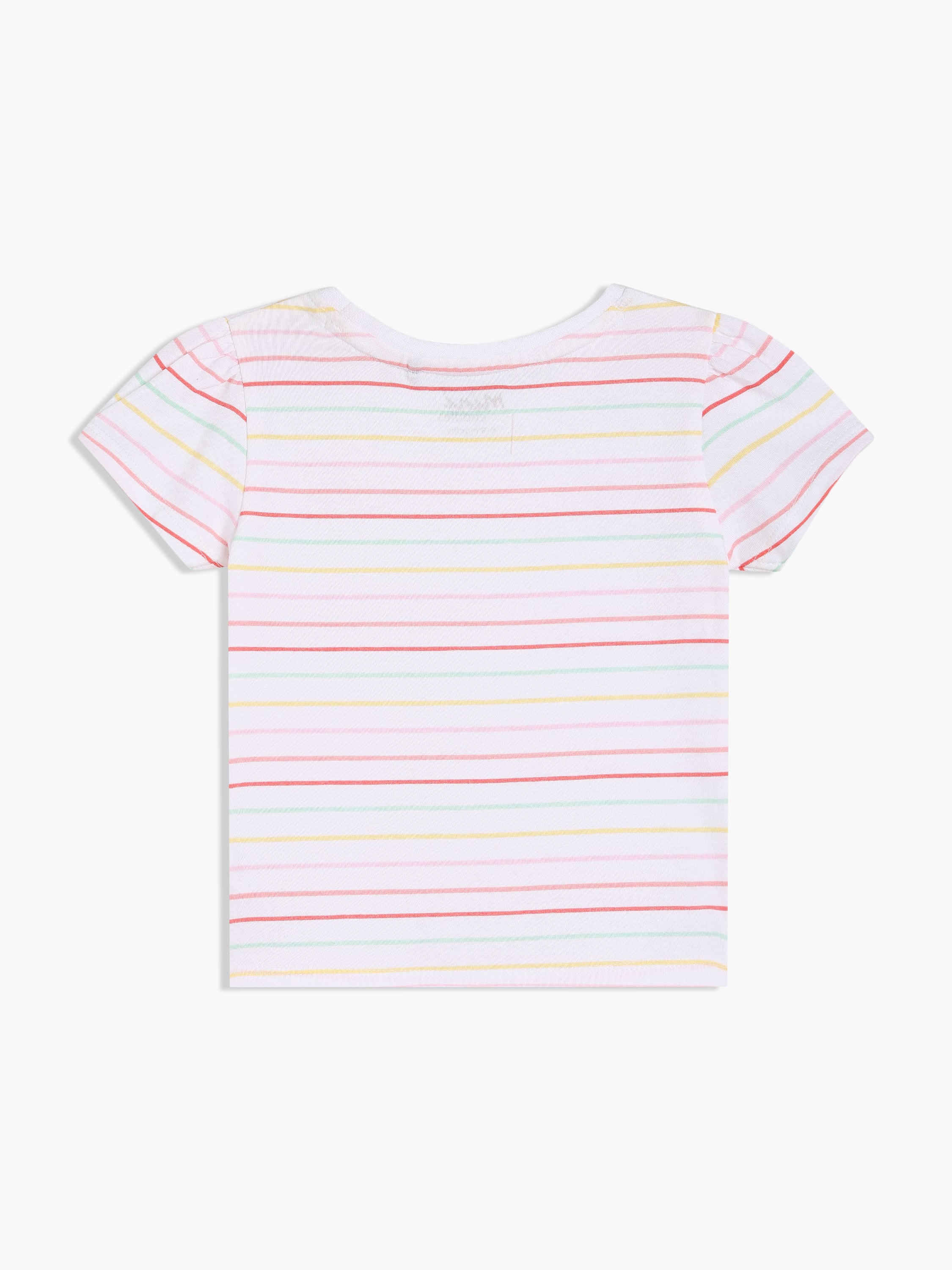 Girls Pink & White Cotton Half Sleeve Pinny Set