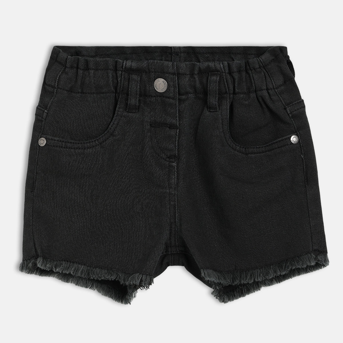 Girls Black Casual Regular Fit Solid Shorts