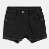 Girls Black Casual Regular Fit Solid Shorts